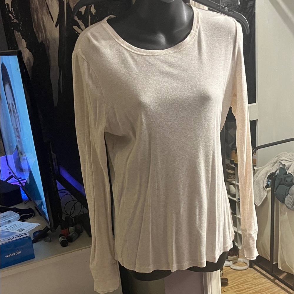 Women's Cream Long Sleeve Top